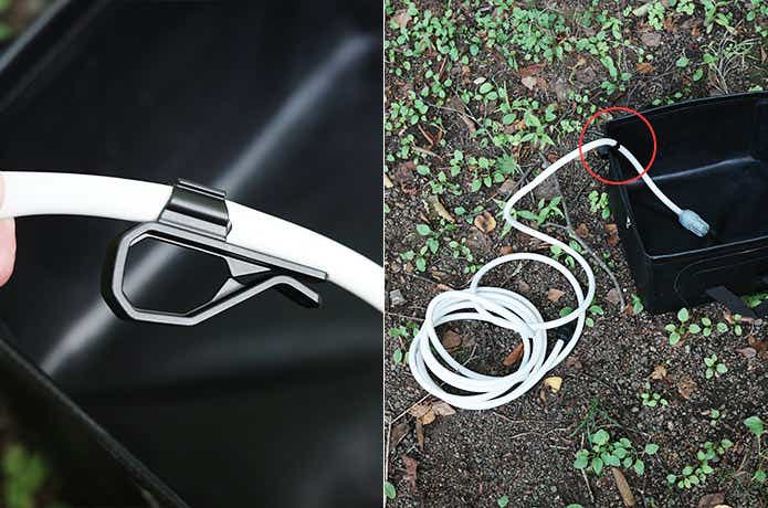 ホースとクリップ