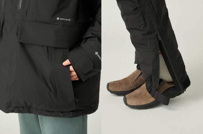 スノーピーク　「Wool Jacquard（ウールジャガード）」「GORE-TEX Weatherproof Down（ゴアテックス ウェザープルーフダウン）」