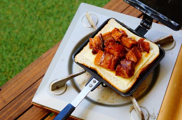 金の豚角煮ホットサンド工程