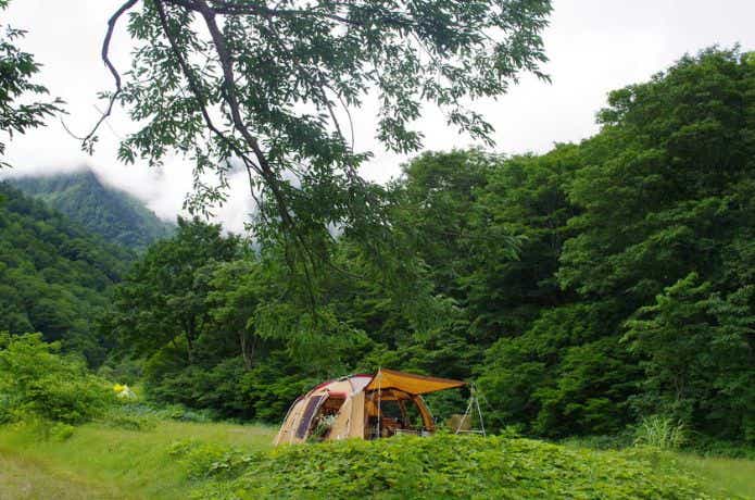 銀山平キャンプ場でキャンプ