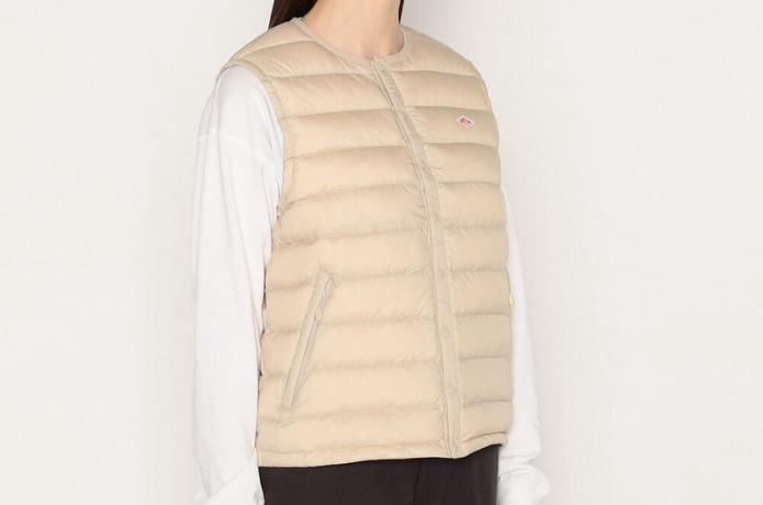 ダントン クルーネック インナーダウンベスト