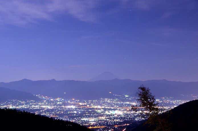 ほったらかしキャンプ場から見える夜景