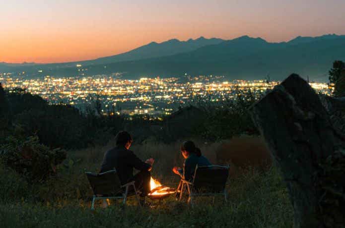 黒坂オートキャンプ場から見える夜景