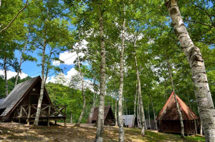 銀河もみじキャンプ場のバンガロー