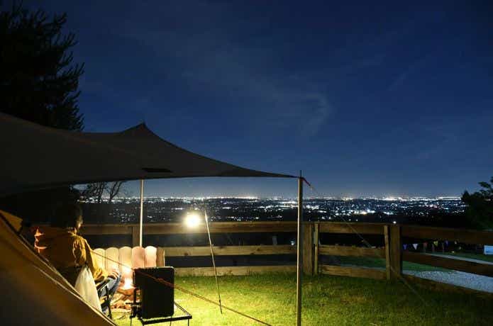 尾高高原キャンプ場から見える夜景