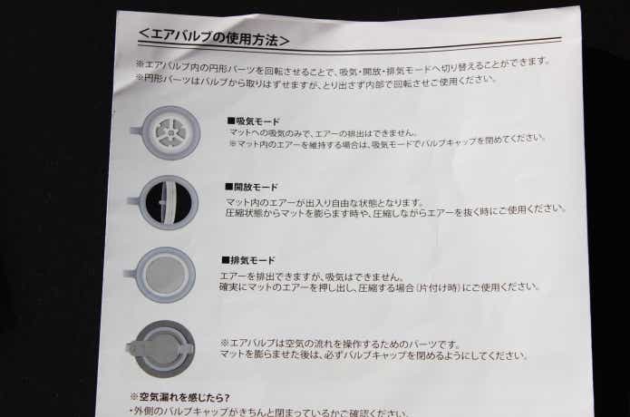 バルブの使用方法