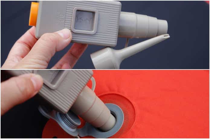 電動ポンプにエアノズル装着