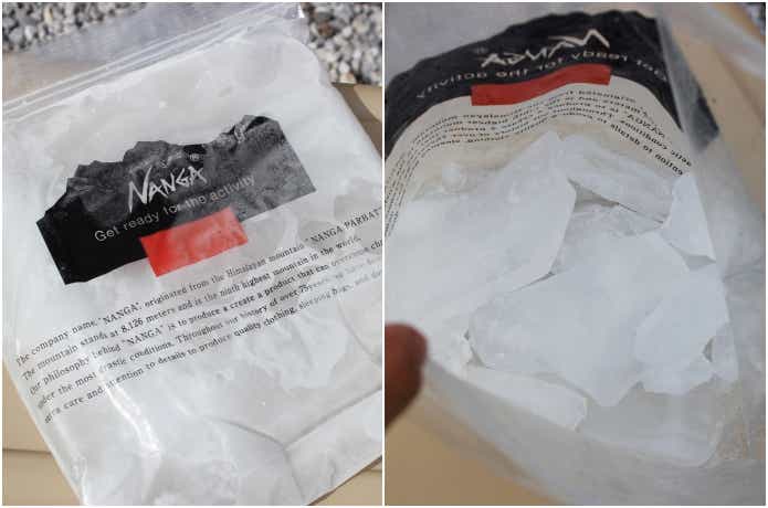 保冷剤がロックアイスになっている