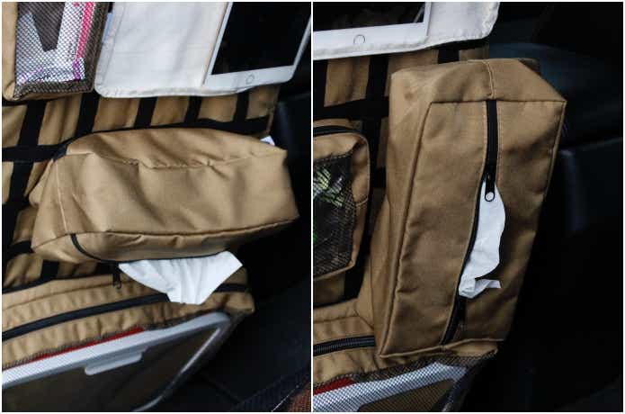 テッシュケースの横付けと縦付け