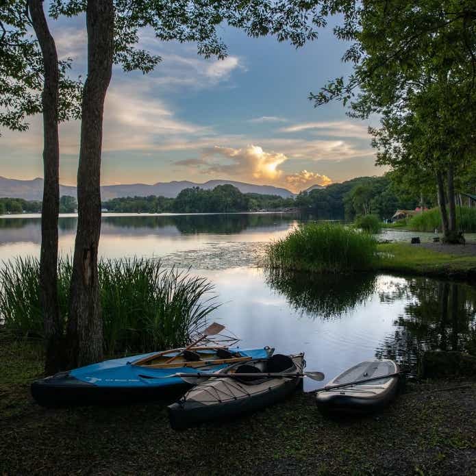 ほとりの遊びばキャンプ場でのキャンプ風景