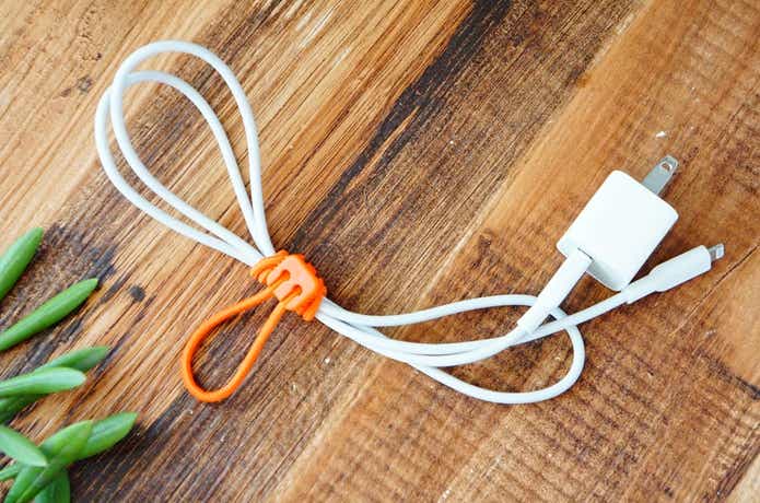 無印良品のロック付き結束ゴムバンドの使用例