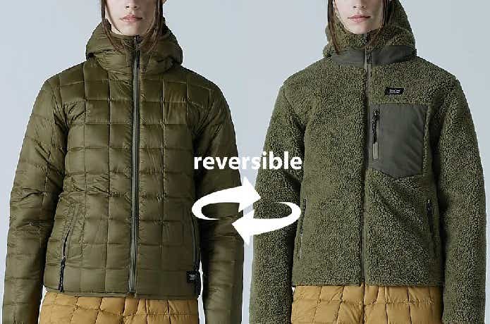 TAION マウンテン リバーシブル ダウン×ボア フーディー