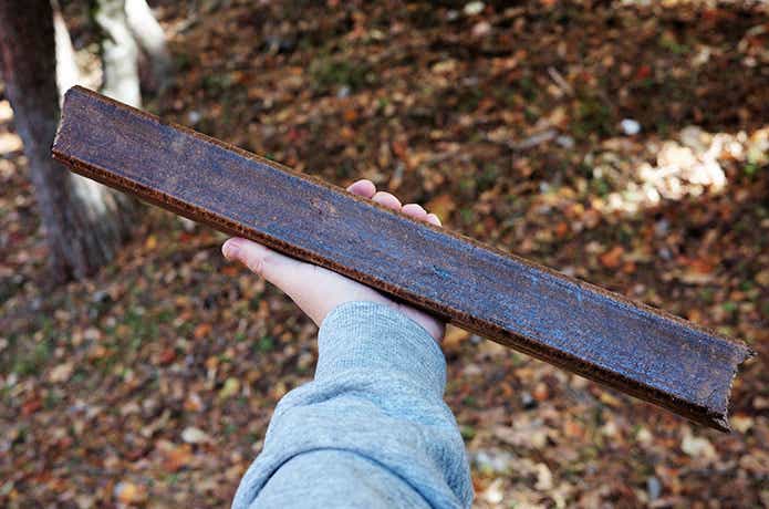 手に持ったオガライト