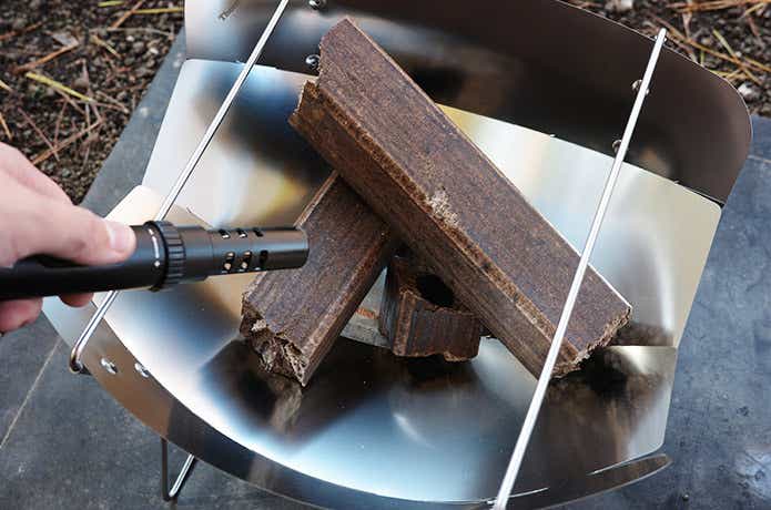 オガライトに着火