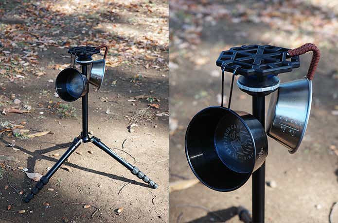 三脚に取り付けたジオメトリックプレート