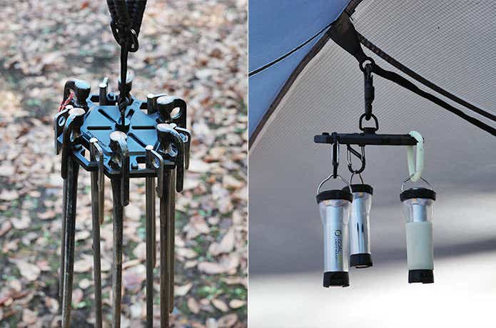 ジオメトリックプレートを使ったペグホルダーとLEDランタン