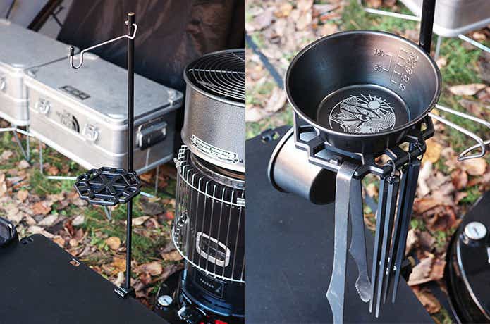 ランタンハンガーに取り付けたジオメトリックプレート