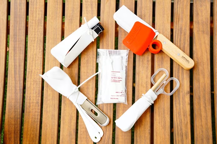 無印良品のシリコーンカトラリーカバーの使用例