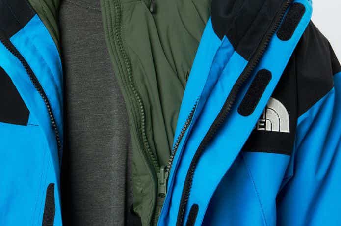 ジップインジップしたザ・ノース・フェイスのインナーダウン