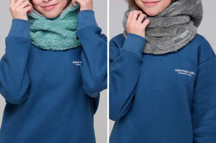 クリフメイヤー ニンジャりん フード型 ボリュームネックウォーマーをつけた人