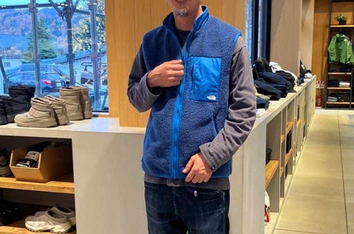 フリースベストコーデ例