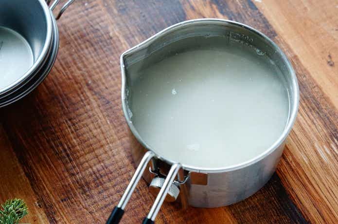 DODのシェラケトルアゲムシで炊飯