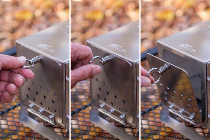 フィールドアのミニ薪ストーブのロック