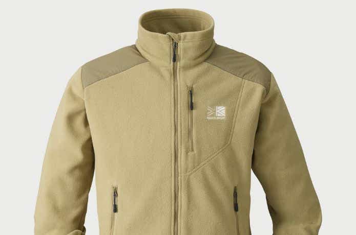 カーキのカリマー fleece zip-up