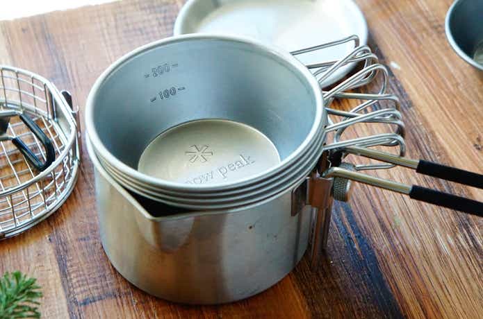 DODのシェラケトルアゲムシにスノピのシェラカップをスタッキング