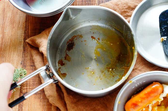 DODのシェラケトルアゲムシ炒め物をした後のケトル