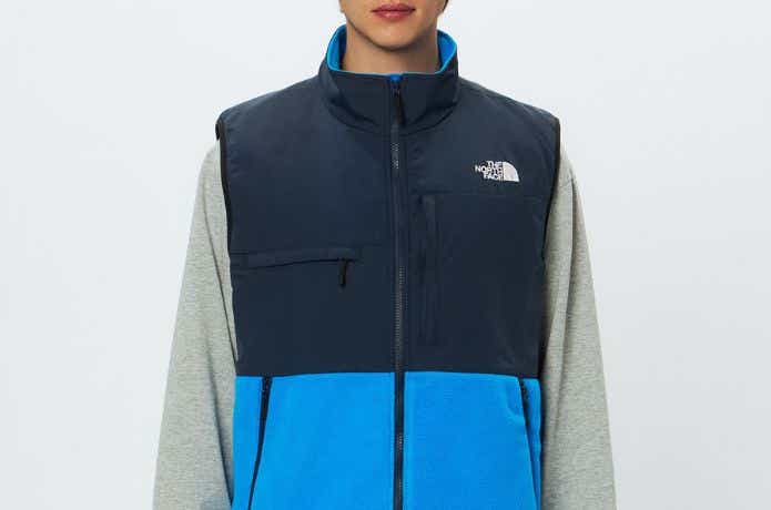 ザ・ノース・フェイス デナリベスト（ユニセックス）を着た人