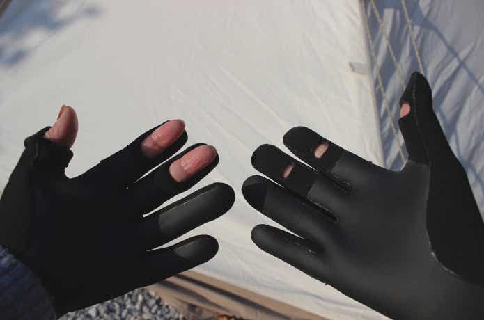 クリマプレンフィッシンググローブ着用図