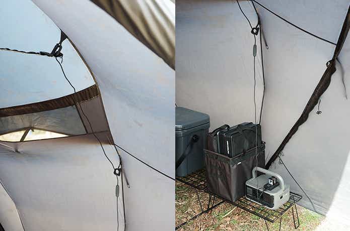 ポタ電に繋いだハンギングテープライト