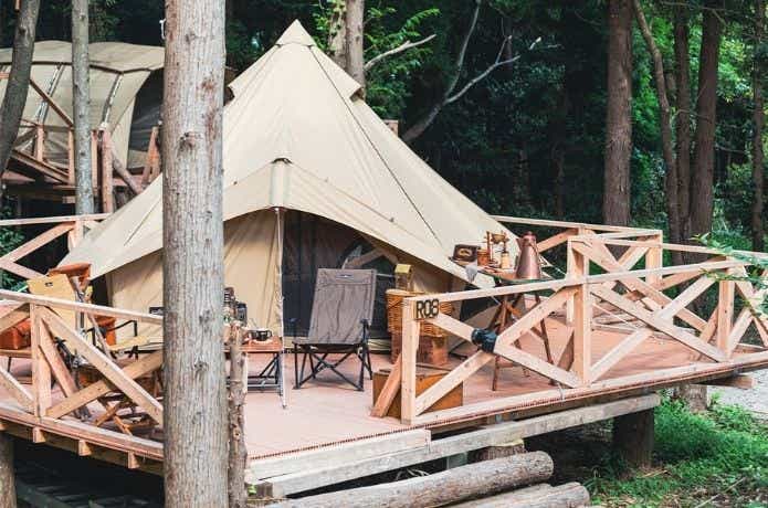 ウッドデッキの上のogawa グロッケ12 T/C-II