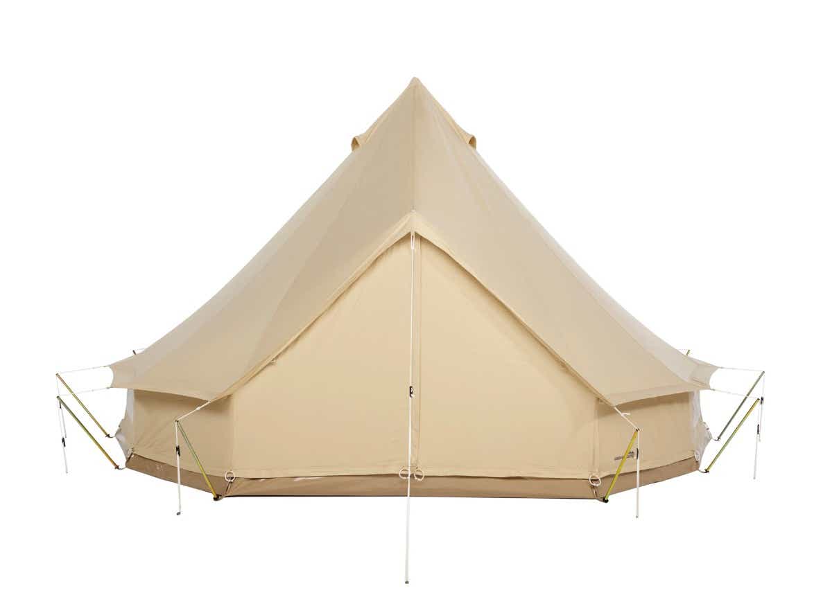 全面メッシュで通気を確保しつつ、季節や気候に応じて快適に過ごせるベルテント