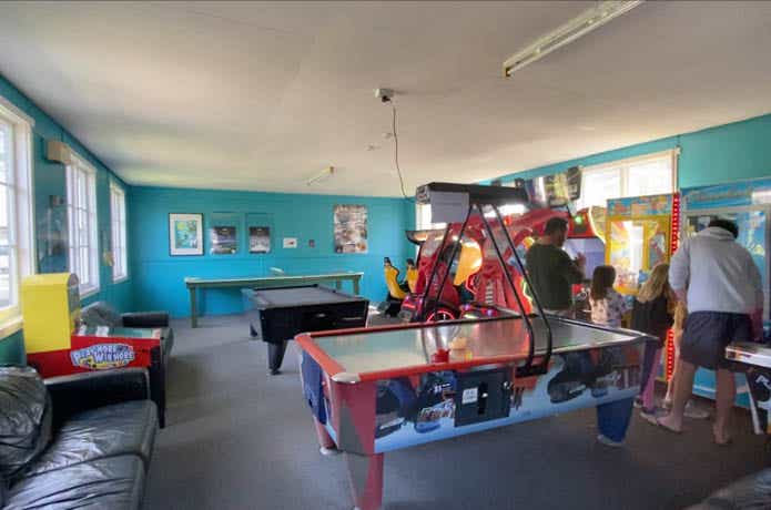 ニュージーランドのホリデーパーク内にあるゲームセンター