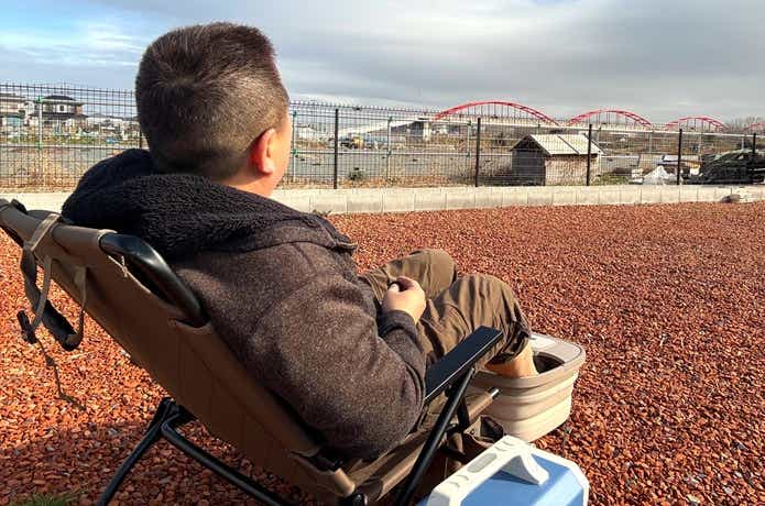 サンコー「あし〜ゆ2」_外で使用