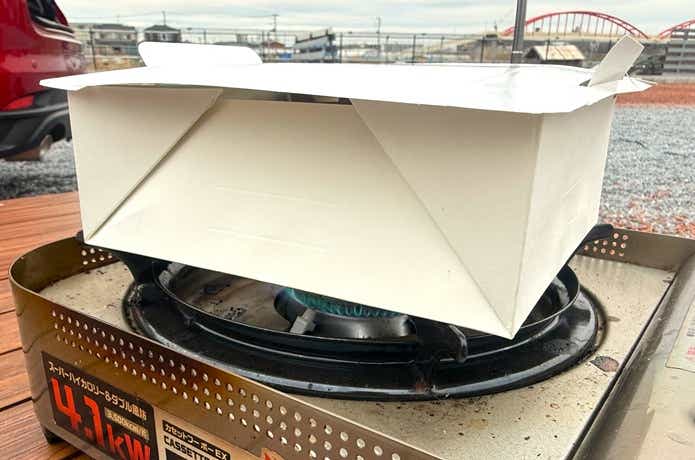 「使い捨て紙鍋」_フタ使用時