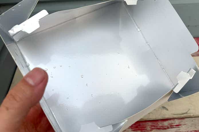 「使い捨て紙鍋」_内側撥水性能