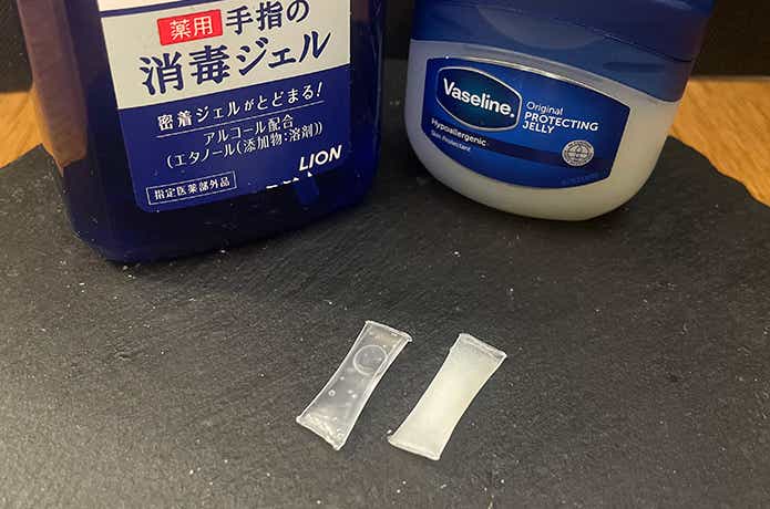 ストロー活用_アルコールとワセリン