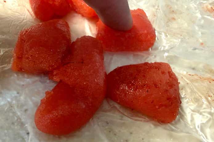 ピチットシート_明太子途中経過