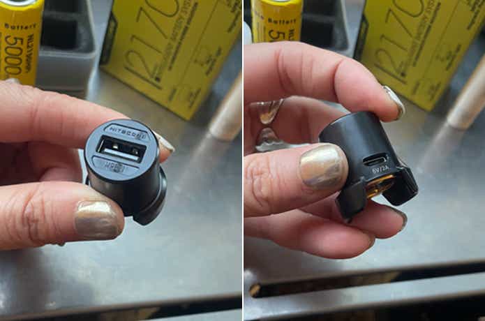 ナイトコア「インテリジェント バッテリーシステム」のUSBポート