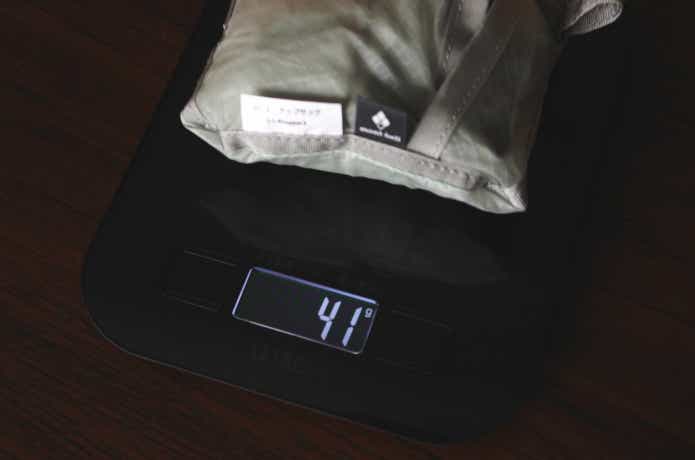 ULナップサックの重さ