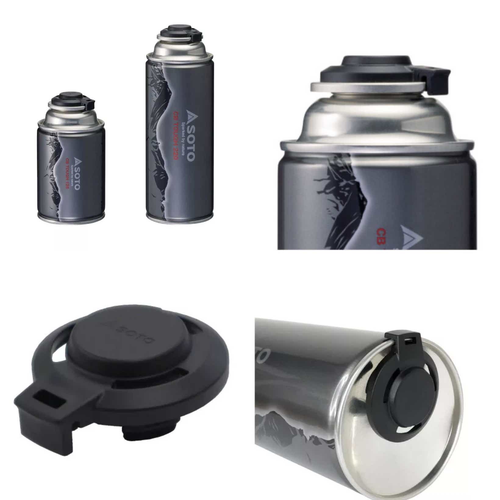 SOTOのガス缶キャップ シェルキャップ限定3点セット(ST-SBCP)