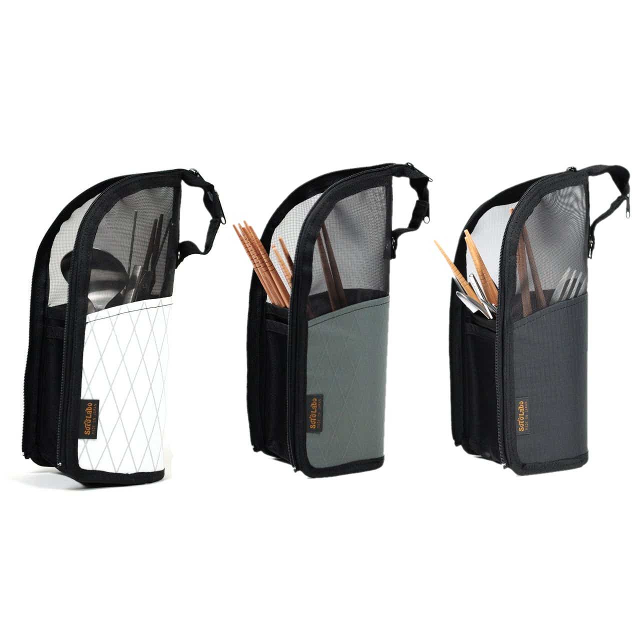 乾燥収納できるメッシュ構造のケース