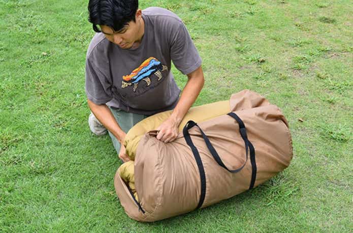 WAQのDD SLEEPINGBAGの収納状態