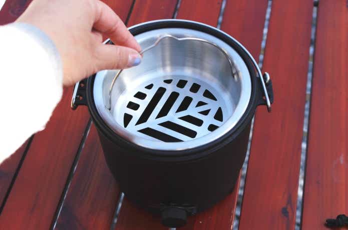 蒸し皿セットの状態