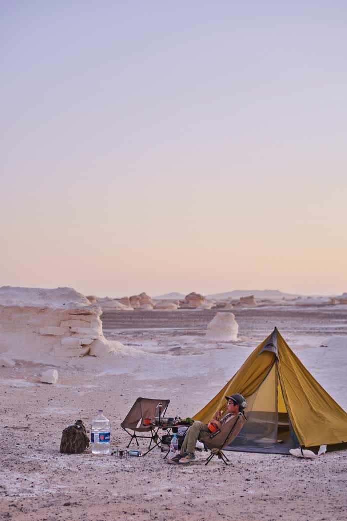 父と子でエジプトキャンプ