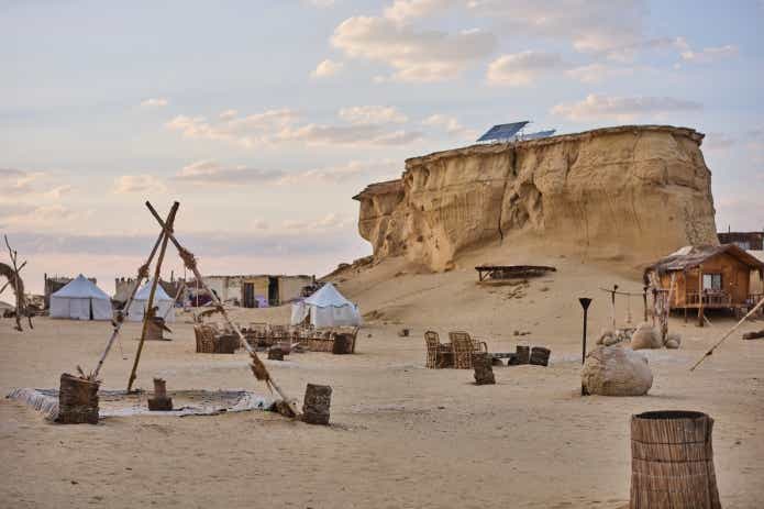 父と子でエジプトキャンプ