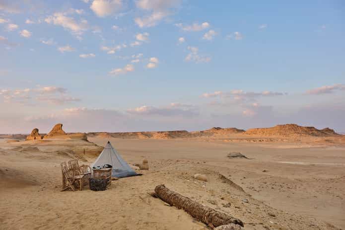 父と子でエジプトキャンプ